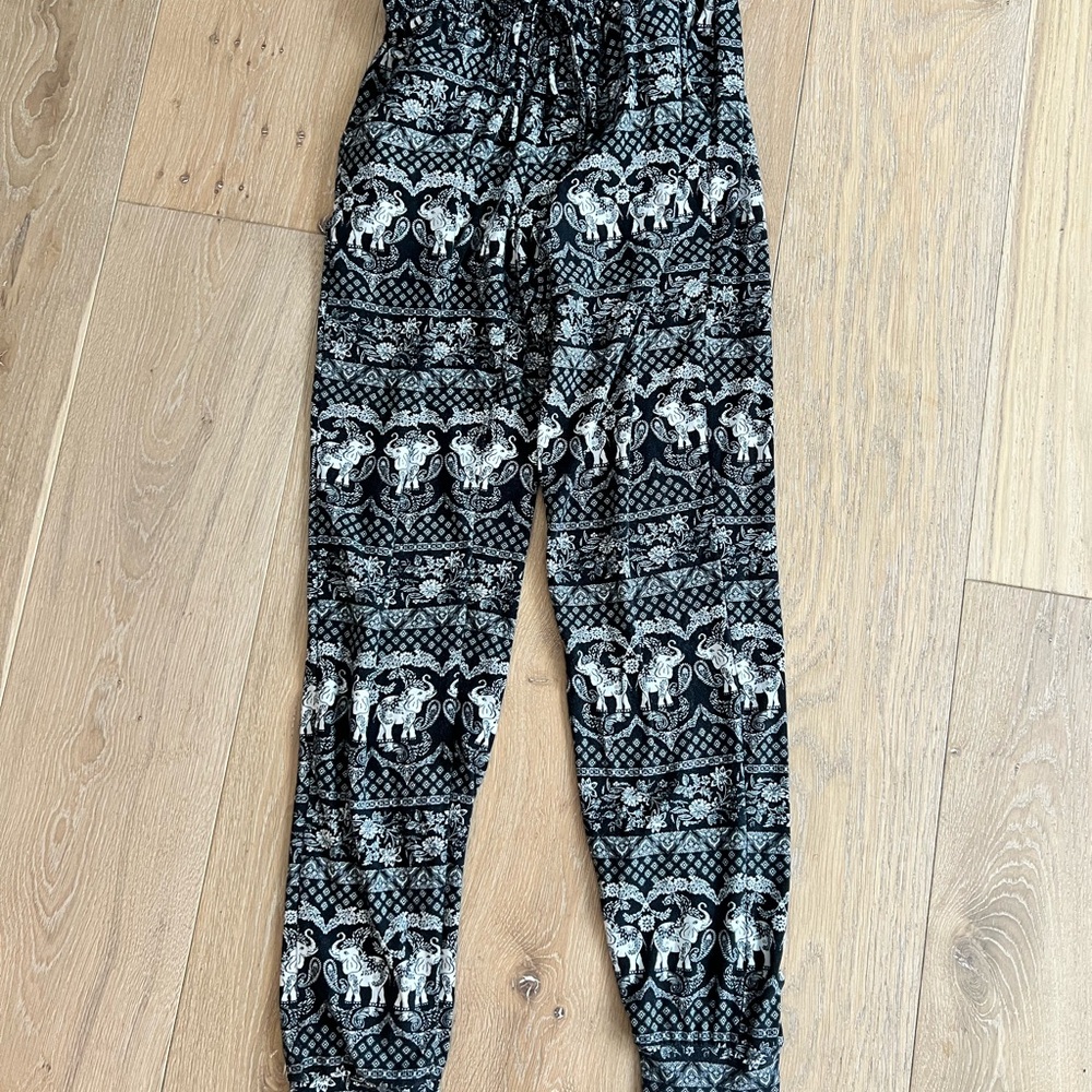 Mudd Black and White Patterned Joggers